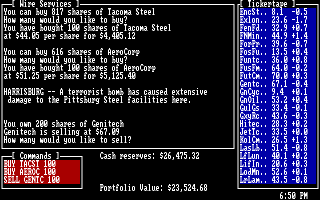 DOS Inside Trader: The Authentic Stock Trading Game