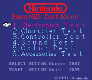 Super Nintendo SNES Test Program